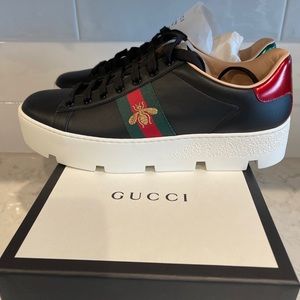 Gucci 577573 Nero Red Verde sneaker leather